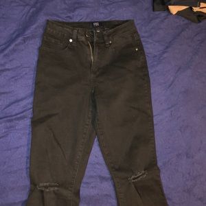 Black jeans, flared bottom